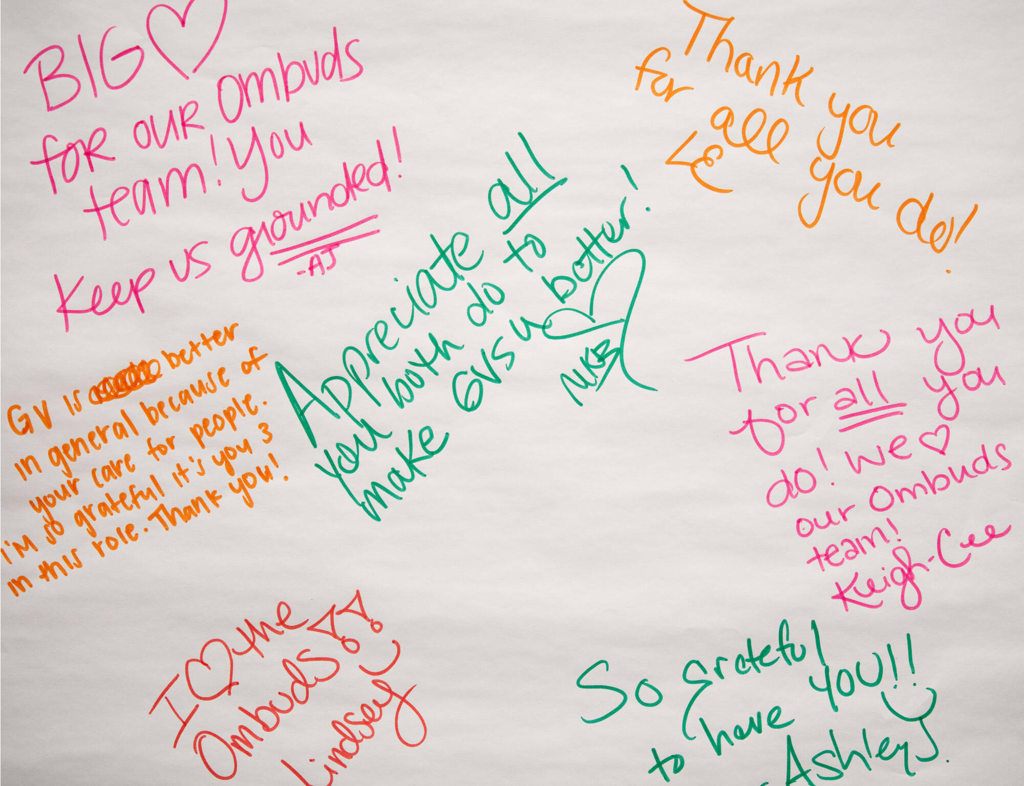 Notes of Encouragement for the Employee Ombuds office